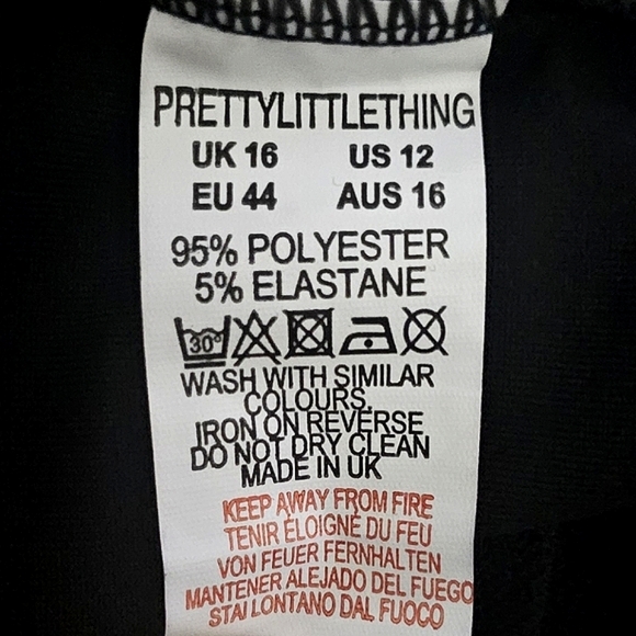 NWT PrettyLittleThing Women's Black  Strappy Bodycon Mini Dress, Size 12 - Picture 11 of 11